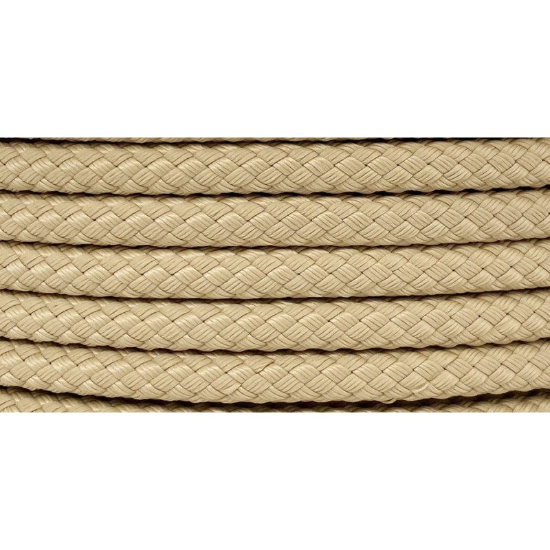 Corde tressée blanc cassé et fil lurex or 13mm