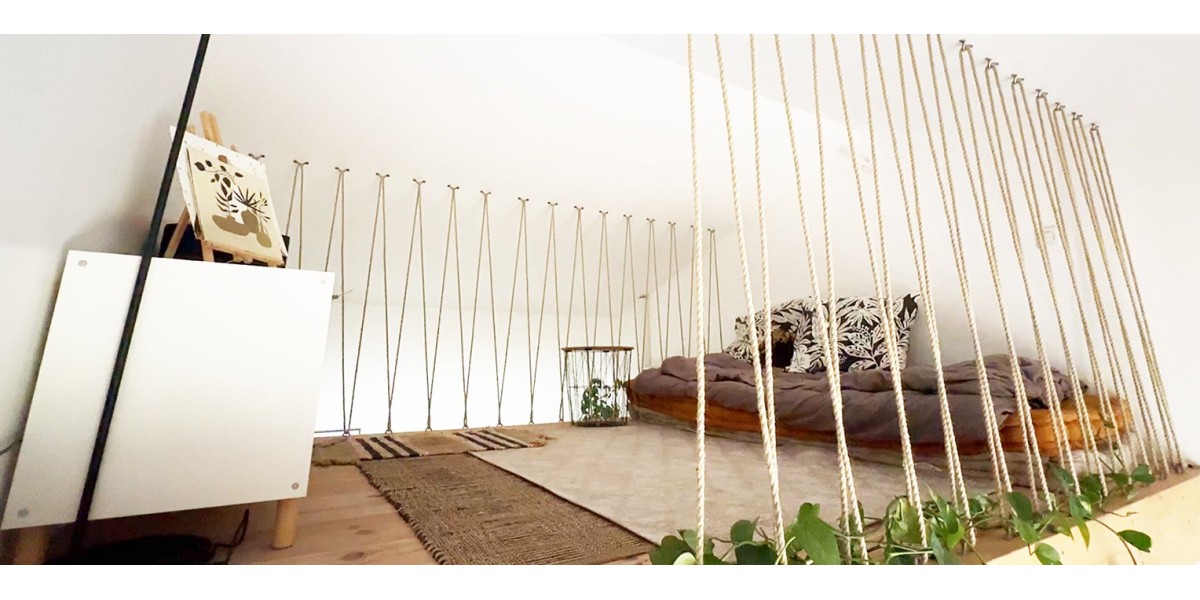 Separador de ambientes con cuerda