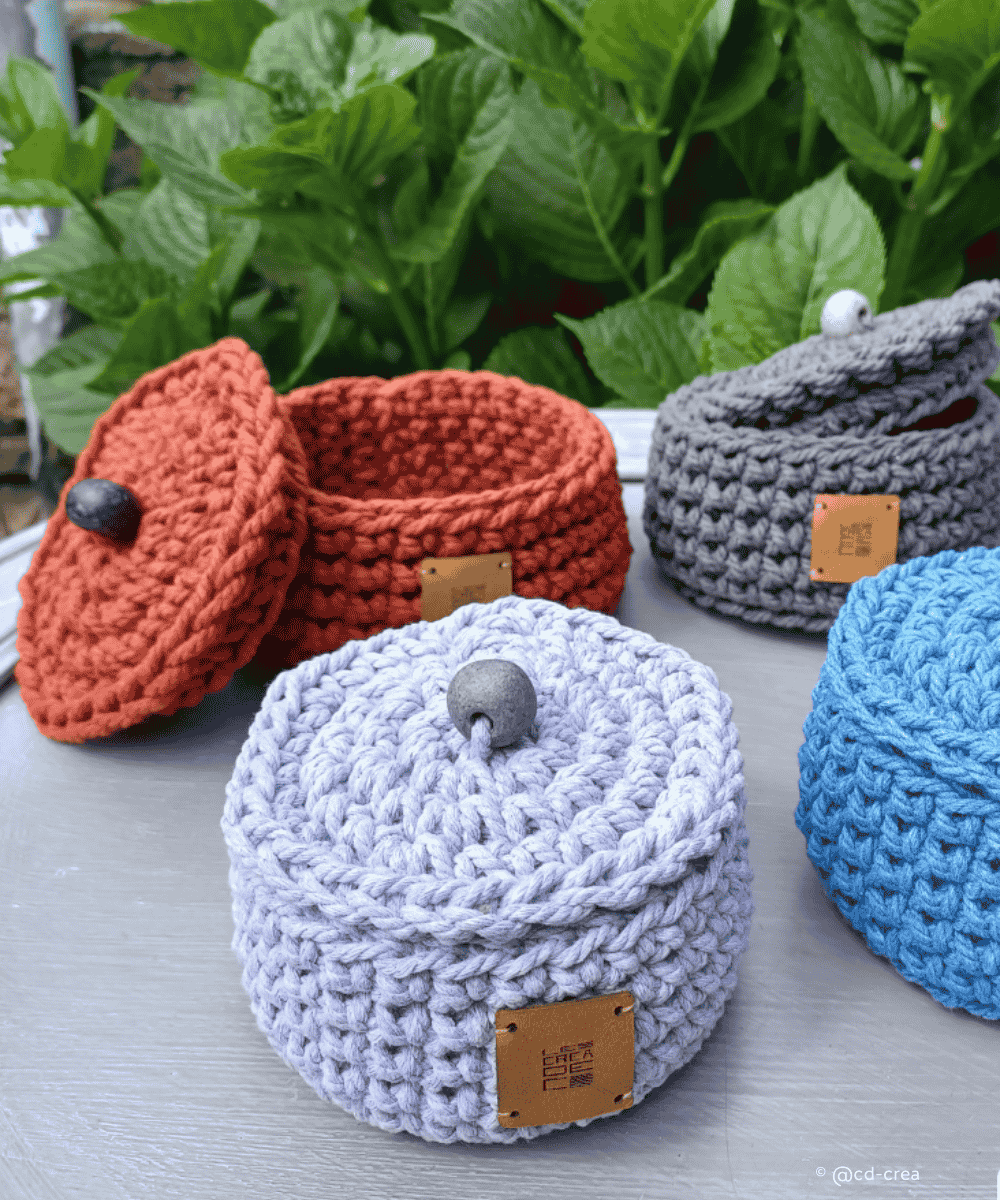 Paniers colorés crochet