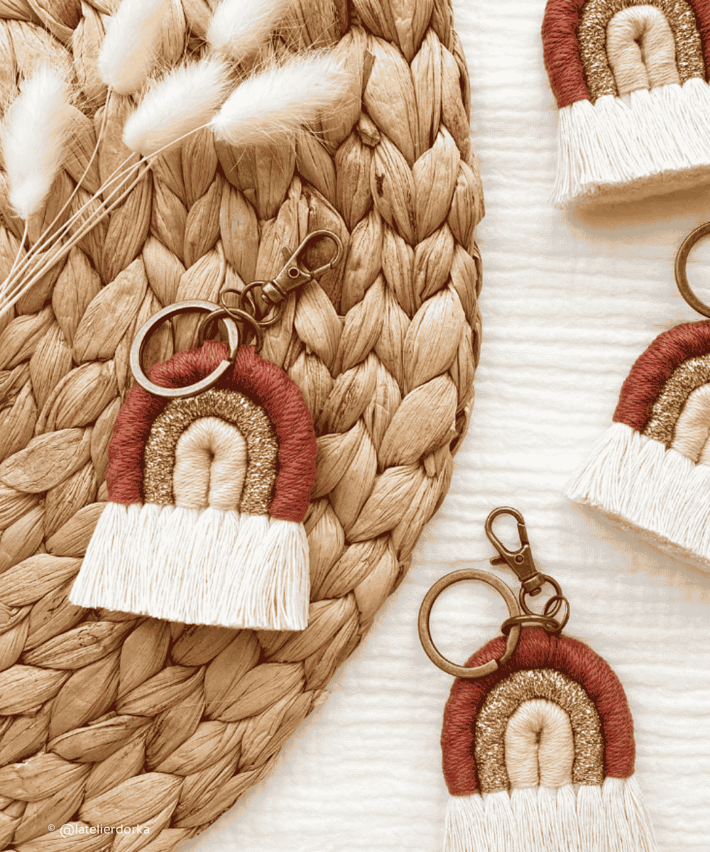 Porte clé arc en ciel