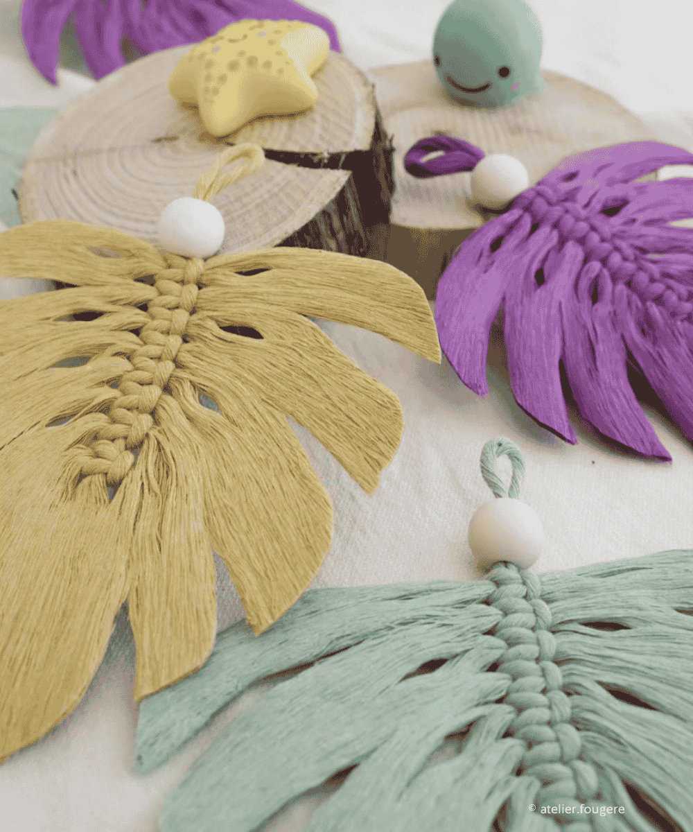 Plumes macramé coloré - atelierfougere