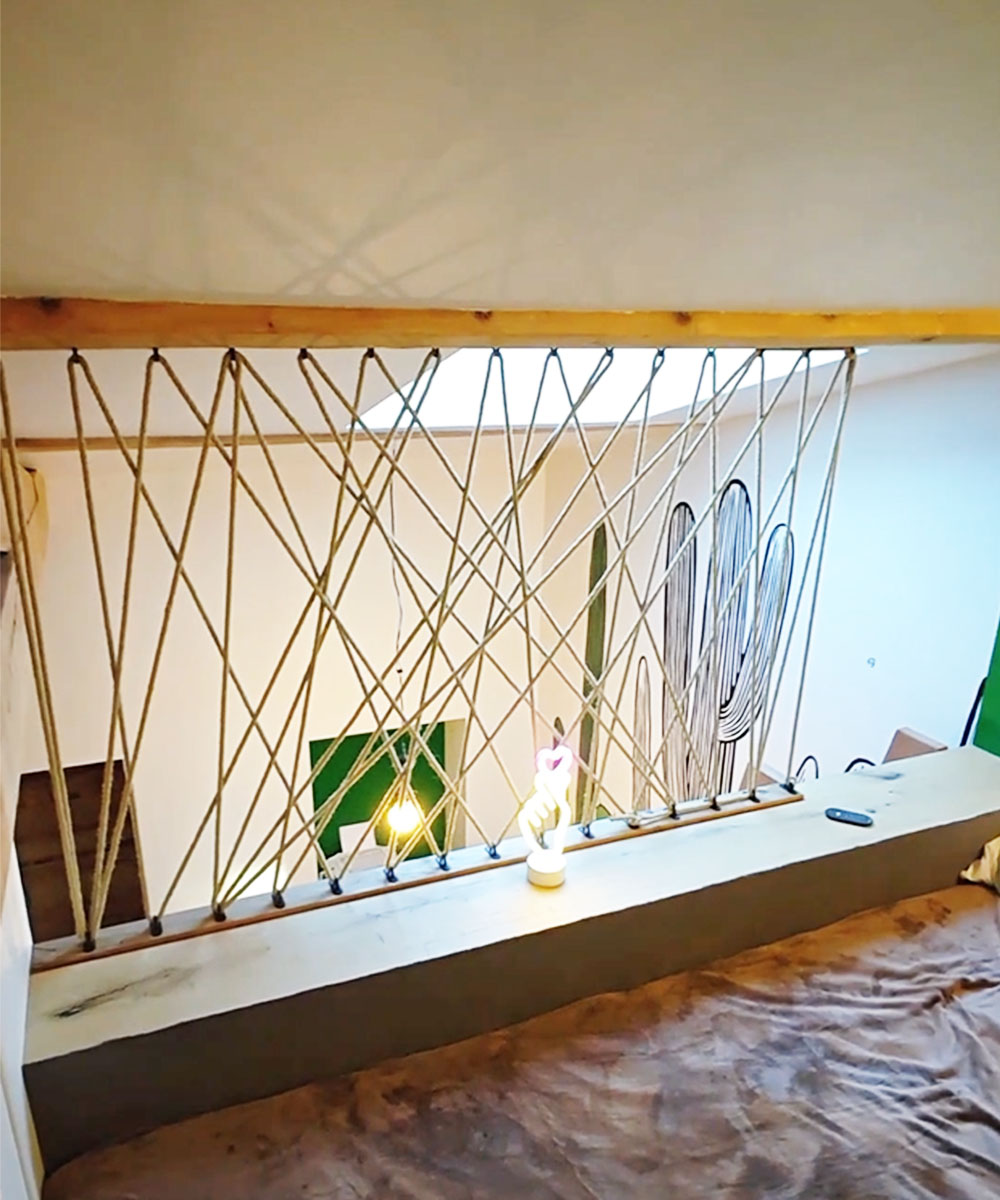 Claustra en cordage mezzanine