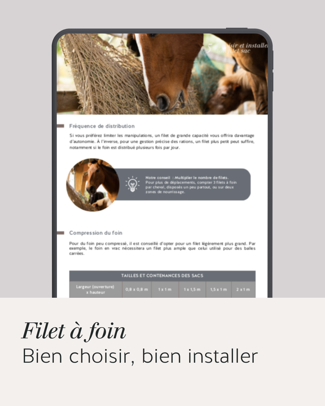 Filet à foin : guide pratique