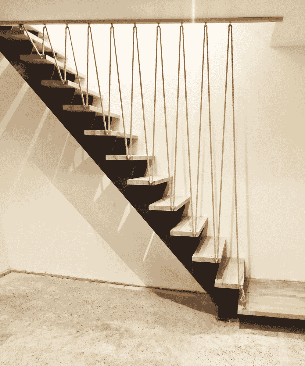 Garde corps cordage escalier