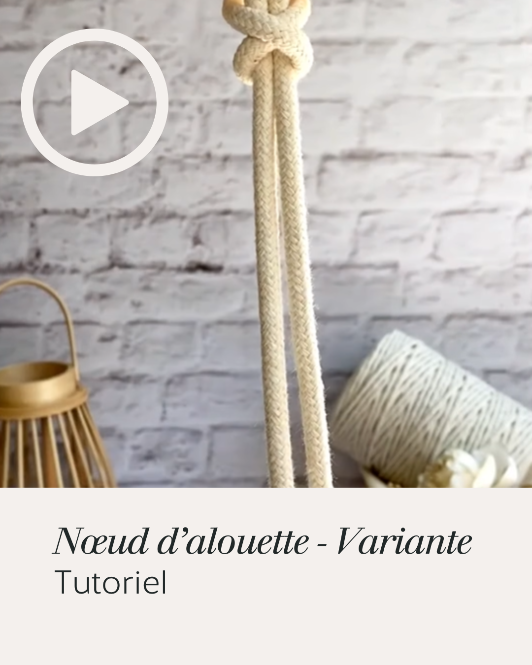 Variante du noeud d'alouette - tuto vidéo